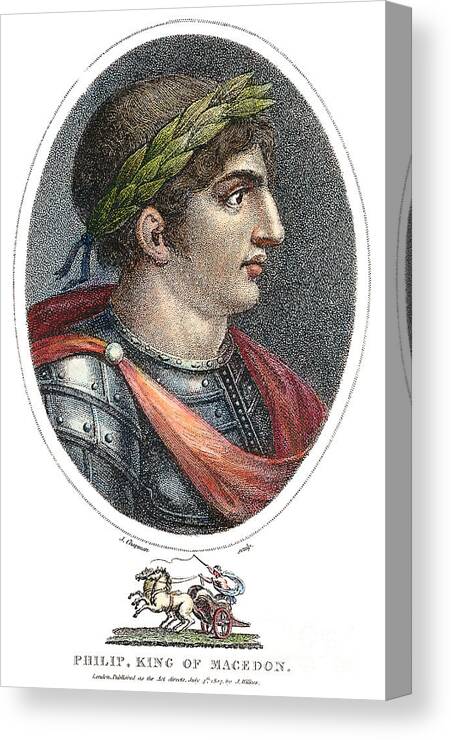 4th Century B.c Canvas Print featuring the photograph Philip II Of Macedon by Granger