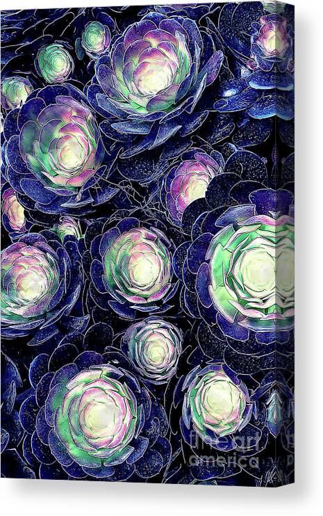 Plants Canvas Print featuring the digital art Plant Life At Night by Phil Perkins