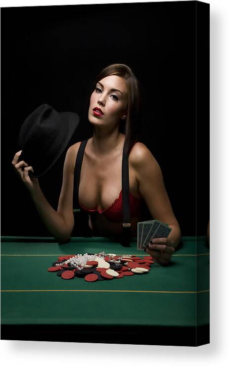 Fedora Canvas Print featuring the photograph Poker Vixen by Upheaval