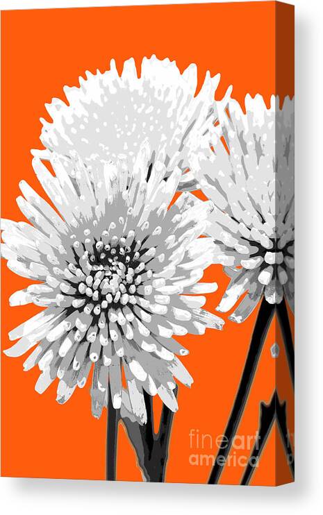 Popart Canvas Print featuring the photograph PopART Anastacia Chrysanthemum-orange by Renee Spade Photography