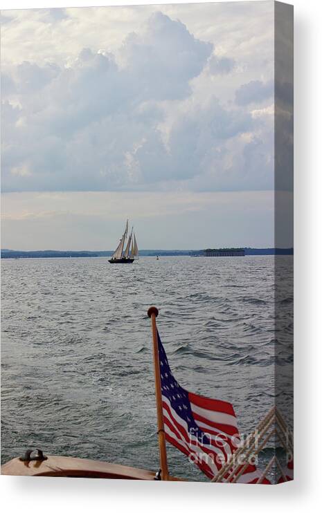  Canvas Print featuring the photograph Portland Schooner by Annamaria Frost