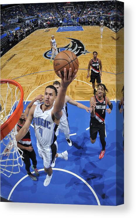 Nba Pro Basketball Canvas Print featuring the photograph Portland Trail Blazers v Orlando Magic by Fernando Medina