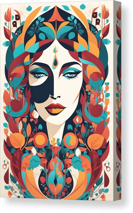 Portrait Canvas Print featuring the digital art Portrait With Style by Manjik Pictures
