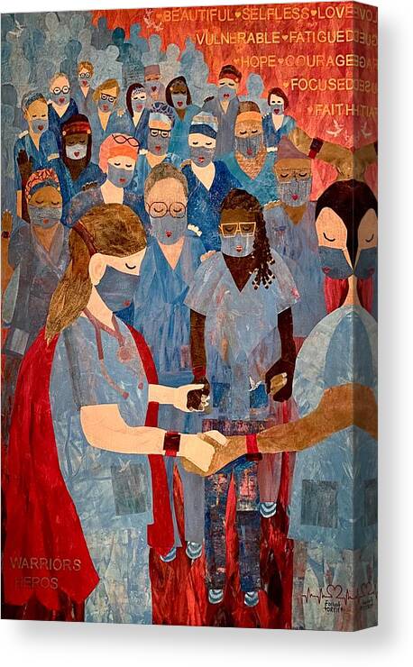 Nursing Canvas Print featuring the painting Power of Nursing Through Prayer by Forrest Fortier