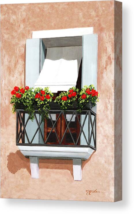 Window Canvas Print featuring the painting SHADES OF VENICE - prints of oil painting by Mary Grden