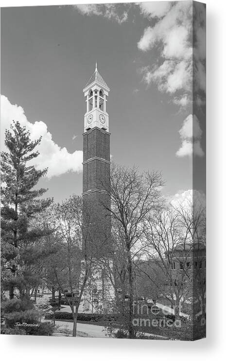 Purdue University Canvas Print featuring the photograph Purdue University Clock Tower by University Icons