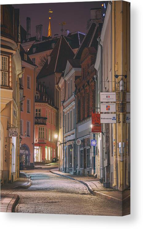 Tallinn Canvas Print featuring the photograph Quiet Morning in Tallinn by Darren White