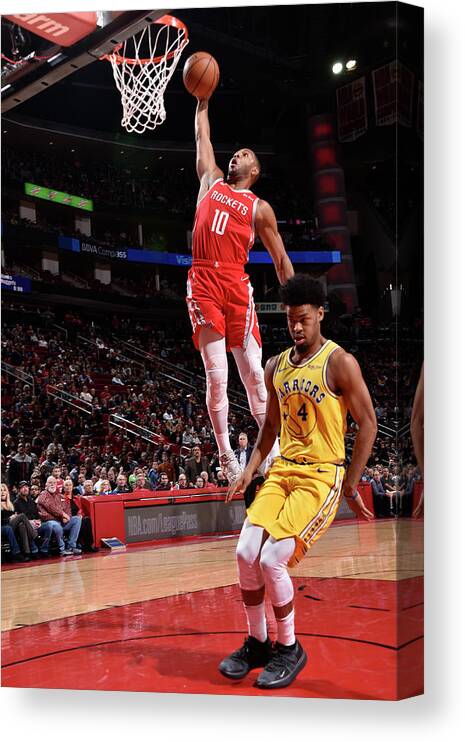 Nba Pro Basketball Canvas Print featuring the photograph Quinn Cook and Eric Gordon by Bill Baptist