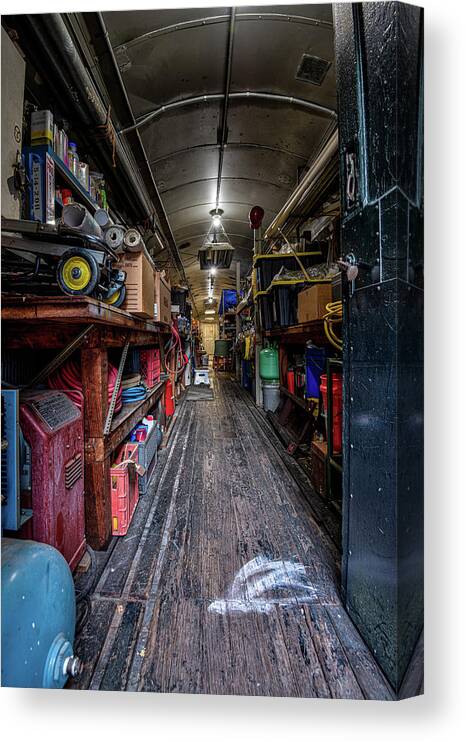 Land Canvas Print featuring the photograph Railway Workshop by Dennis Dame