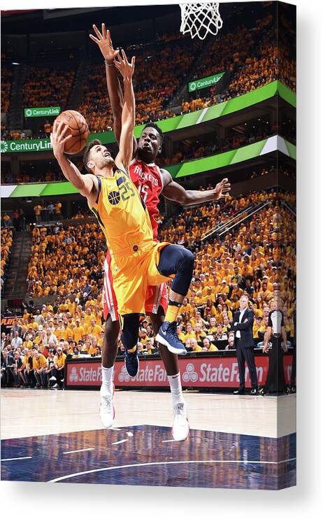 Raul Neto Canvas Print featuring the photograph Raul Neto and Clint Capela by Andrew D. Bernstein