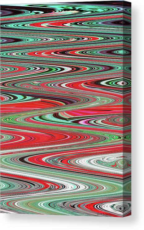 Red Algae In The River Canvas Print featuring the digital art Red Algae In The River by Tom Janca