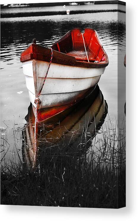 Red Boat Canvas Print featuring the photograph Red Boat by Darius Aniunas