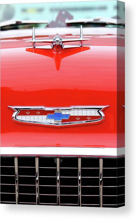 Chevy Bel Air Canvas Print featuring the photograph Red Chevy by Lens Art Photography By Larry Trager