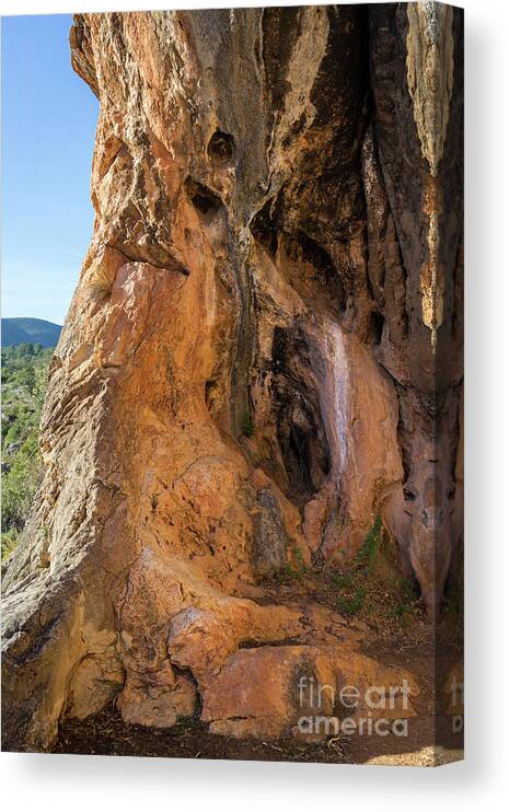Mountains Canvas Print featuring the photograph Red-brown rock formation 2. Abstract mountain beauty by Adriana Mueller