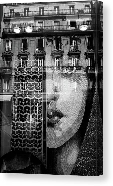 Paris Canvas Print featuring the photograph Reflected Reality of Paris by David Perea
