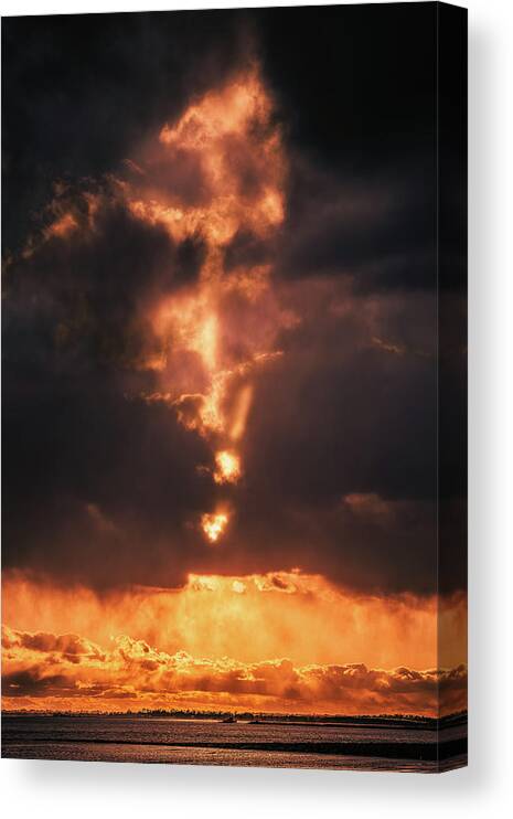 Sunset Canvas Print featuring the photograph Rift by Rich Kovach