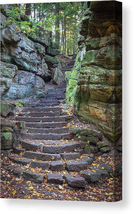 Ritchie Ledges Stairway Canvas Print featuring the photograph Ritchie Ledges Stairway CVNP by Dale Kincaid