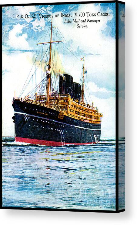 Vicero Canvas Print featuring the painting RMS Viceroy of India Cruise Ship 1928 by Unknown