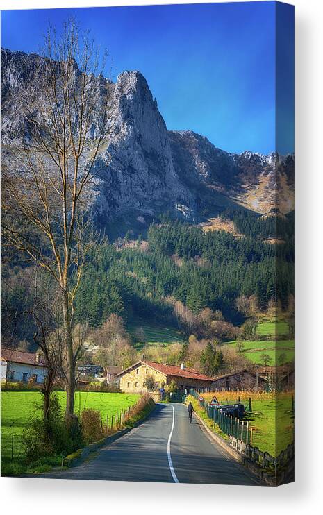 Basque Country Canvas Print featuring the photograph road to Arrazola village in the Basque Country by Mikel Martinez de Osaba