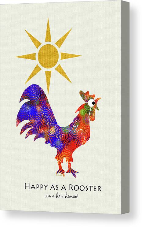 Rooster Canvas Print featuring the mixed media Rooster Pattern Art by Christina Rollo