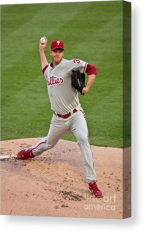 People Canvas Print featuring the photograph Roy Halladay by Ronald C. Modra