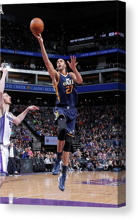 Rudy Gobert Canvas Print featuring the photograph Rudy Gobert by Rocky Widner