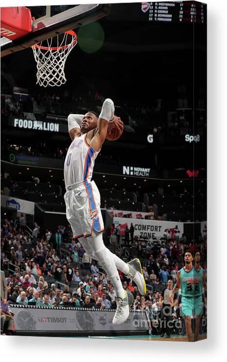 Nba Pro Basketball Canvas Print featuring the photograph Russell Westbrook by Kent Smith