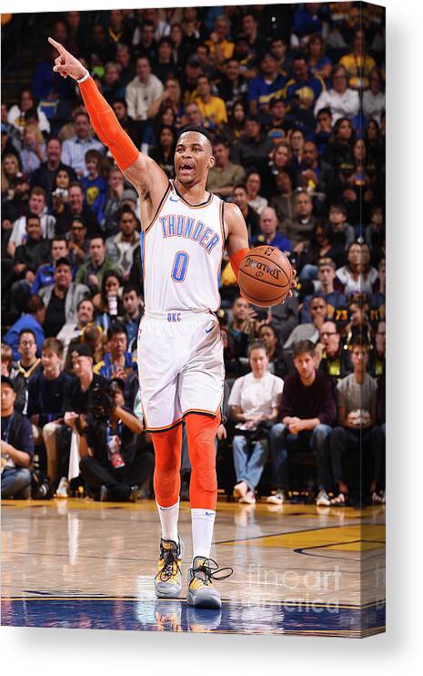 Russell Westbrook Canvas Print featuring the photograph Russell Westbrook by Noah Graham