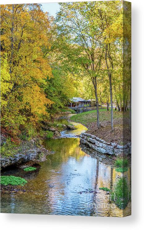 Branson Canvas Print featuring the photograph Rustic Fall Country Creek by Jennifer White