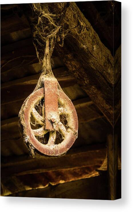 Italy Canvas Print featuring the photograph Rusty Pulley by Craig A Walker