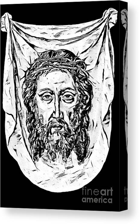 Jesus Canvas Print featuring the photograph Saint Veronica Jesus Head by Munir Alawi