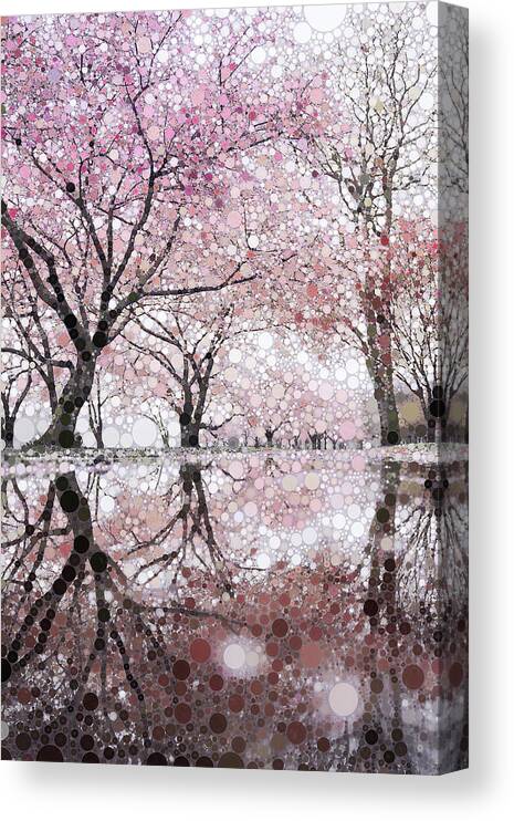 Japan Canvas Print featuring the mixed media Sakura Spring Pink by Susan Maxwell Schmidt