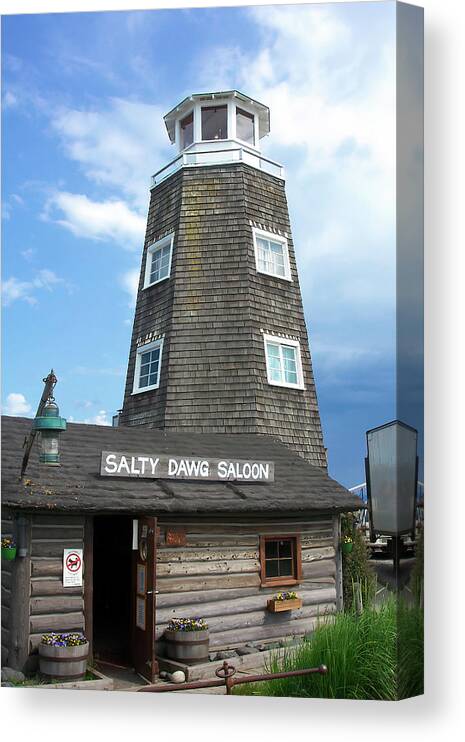 Saloon Canvas Print featuring the photograph Salty Dawg Saloon, Homer, Alaska by Jerry Griffin
