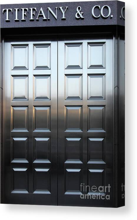 Wingsdomain Canvas Print featuring the photograph San Francisco Tiffany and Company Store Doors - 5D20561 by Wingsdomain Art and Photography