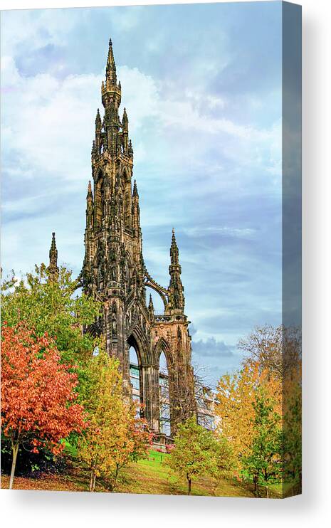 Edinburgh Canvas Print featuring the digital art Scots Memorial by SnapHappy Photos
