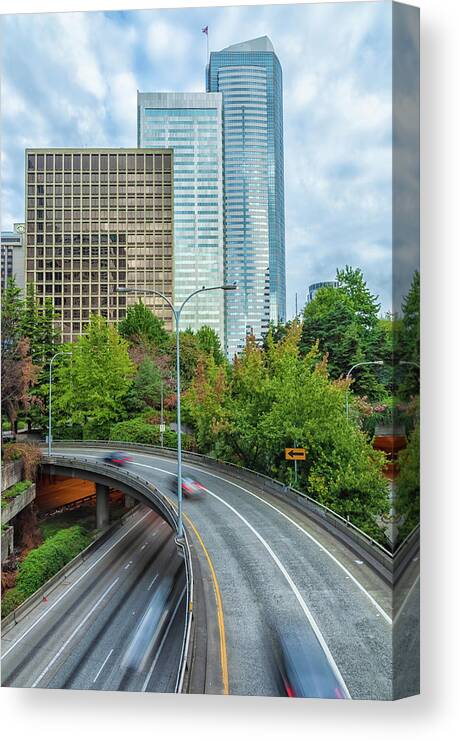 City Canvas Print featuring the photograph Seattle After The Shower by Jonathan Nguyen