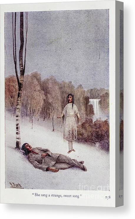 Shaman Canvas Print featuring the photograph She sang a strange, sweet song v5 by Historic illustrations