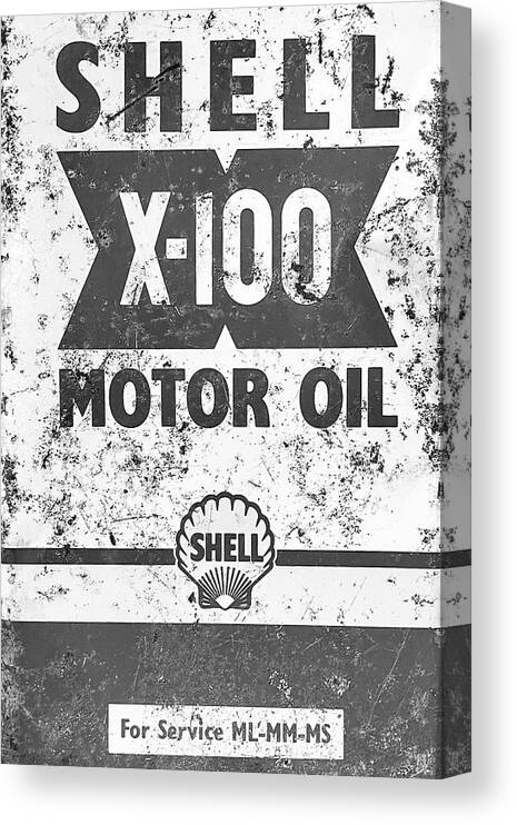Shell Oil Can Canvas Print featuring the photograph Shell Oil Can Vintage by David Pyatt