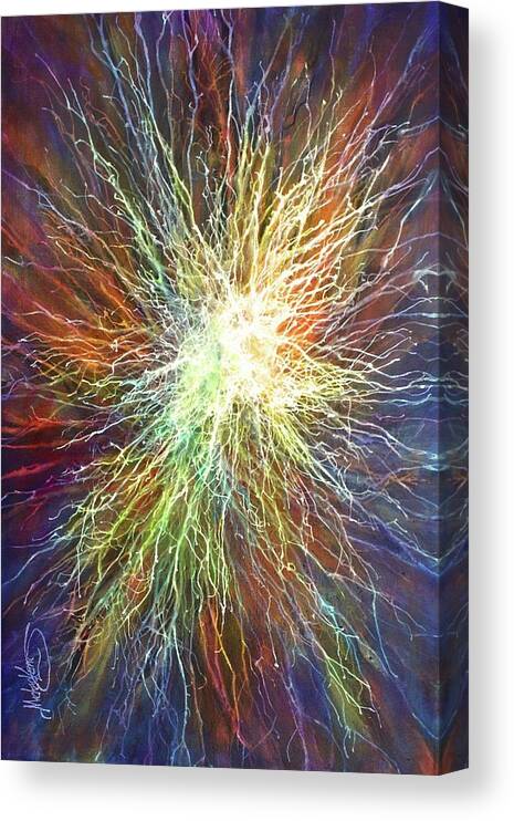  Canvas Print featuring the painting Shock by Michael Lang