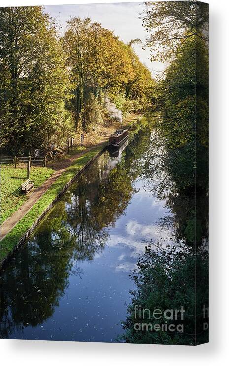 Canal Brewood Canvas Print featuring the photograph Shropshire Union Canal at Brewood by Ann Garrett