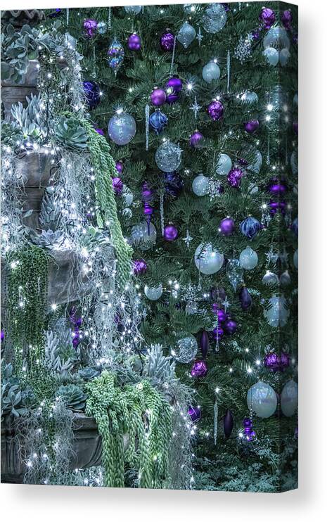 Winter Canvas Print featuring the photograph Silver and Purple Christmas by Kristia Adams