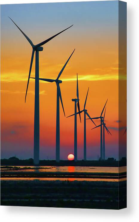 Wind Canvas Print featuring the photograph Six in a Row by Steve Templeton