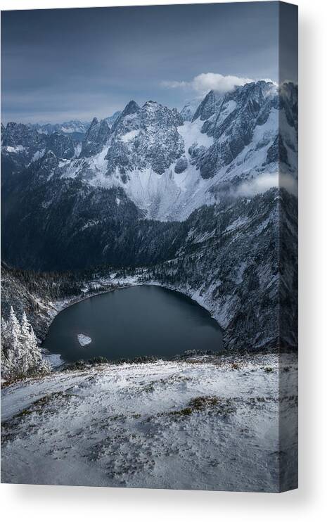 North Canvas Print featuring the photograph Snow at Doubtful Lake by Ryan McGinnis