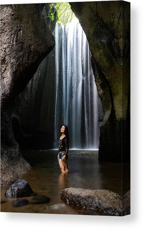 Tukad Cepung Canvas Print featuring the photograph Soliloquy - Tukad Cepung Waterfall, Bali, Indonesia by Earth And Spirit