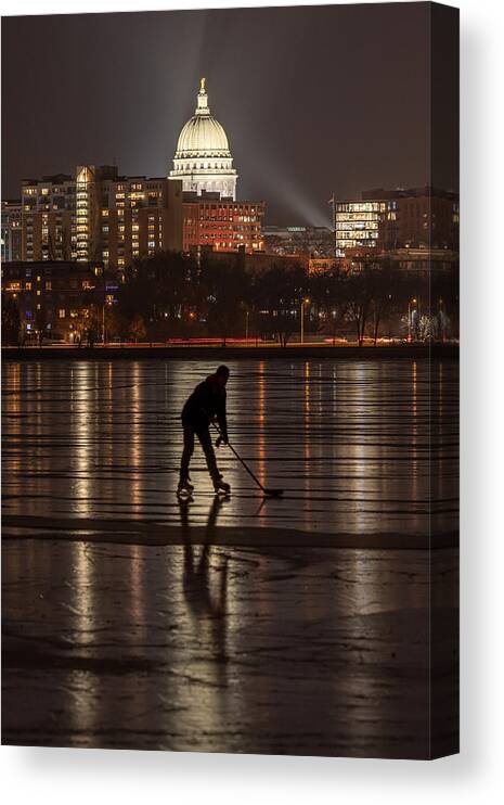 Capitol Canvas Print featuring the photograph Solitude in the City by Amfmgirl Photography