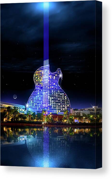 Hard Rock Hotel Canvas Print featuring the photograph Space Guitar by Mark Andrew Thomas