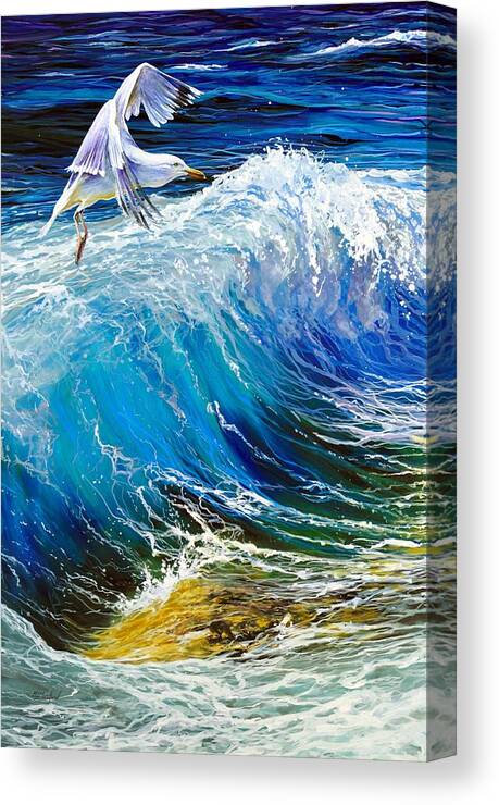 Seagull Canvas Print featuring the painting Splash of Colour by R J Marchand
