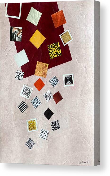 Abstract Collage Canvas Print featuring the mixed media Square Dances Series No.5 by Jessica Levant