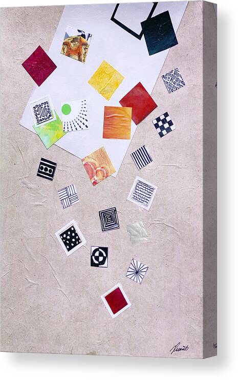 Abstract Collage Canvas Print featuring the mixed media Square Dances Series No.6 by Jessica Levant