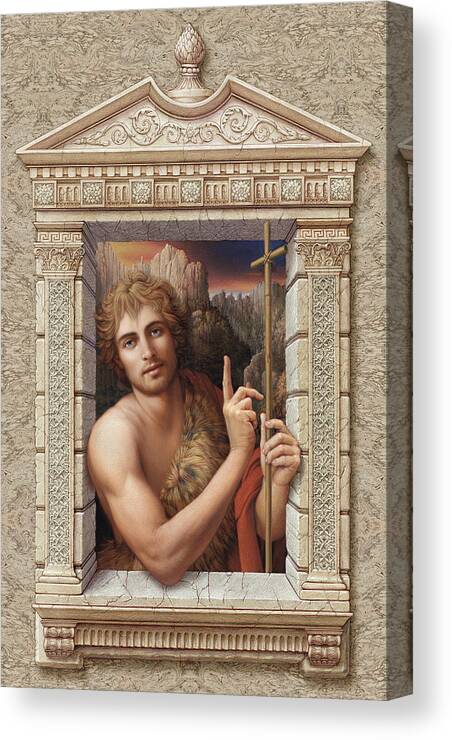 Christian Art Canvas Print featuring the painting St. John the Baptist by Kurt Wenner